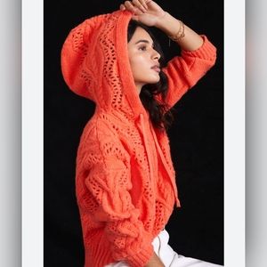 Pilcro and the Letterpress Orange Hooded Sweater